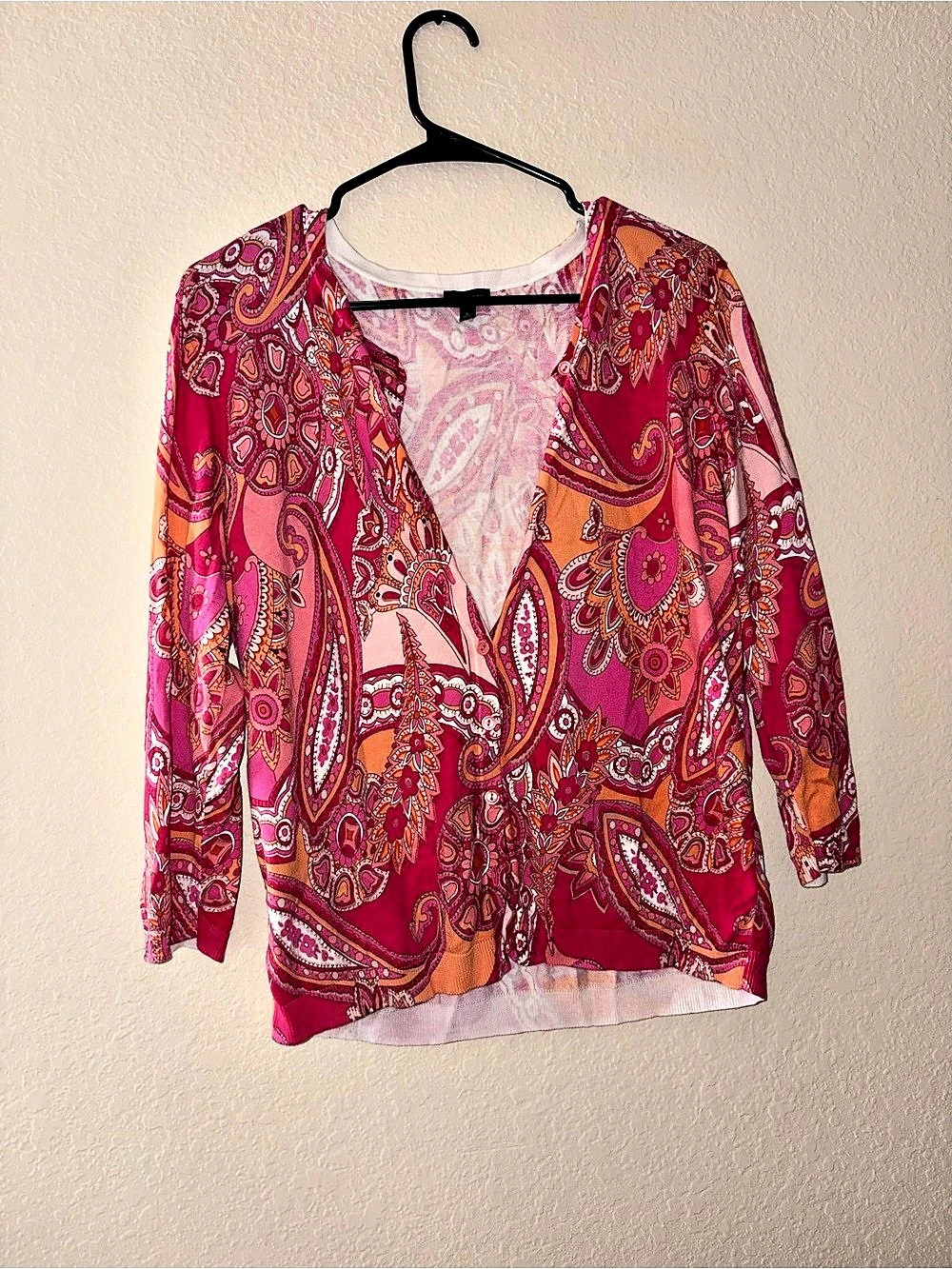 Talbots Paisley Blouse in Pink & Red